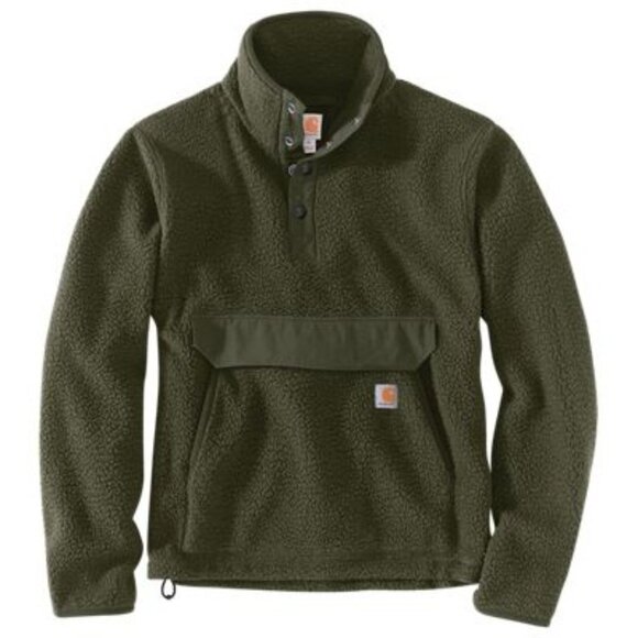 Carhartt Relaxed Fit Fleece Pullover Dark Green Men's Size L New With Tags - Picture 2 of 10